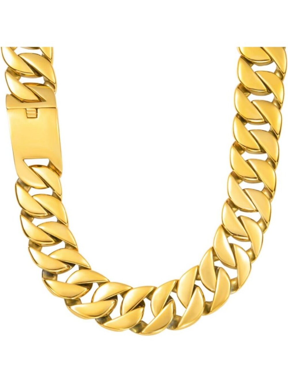 Chunky Cuban Link Gold Necklace - 18K Gold Plated Stainless Steel, 32mm